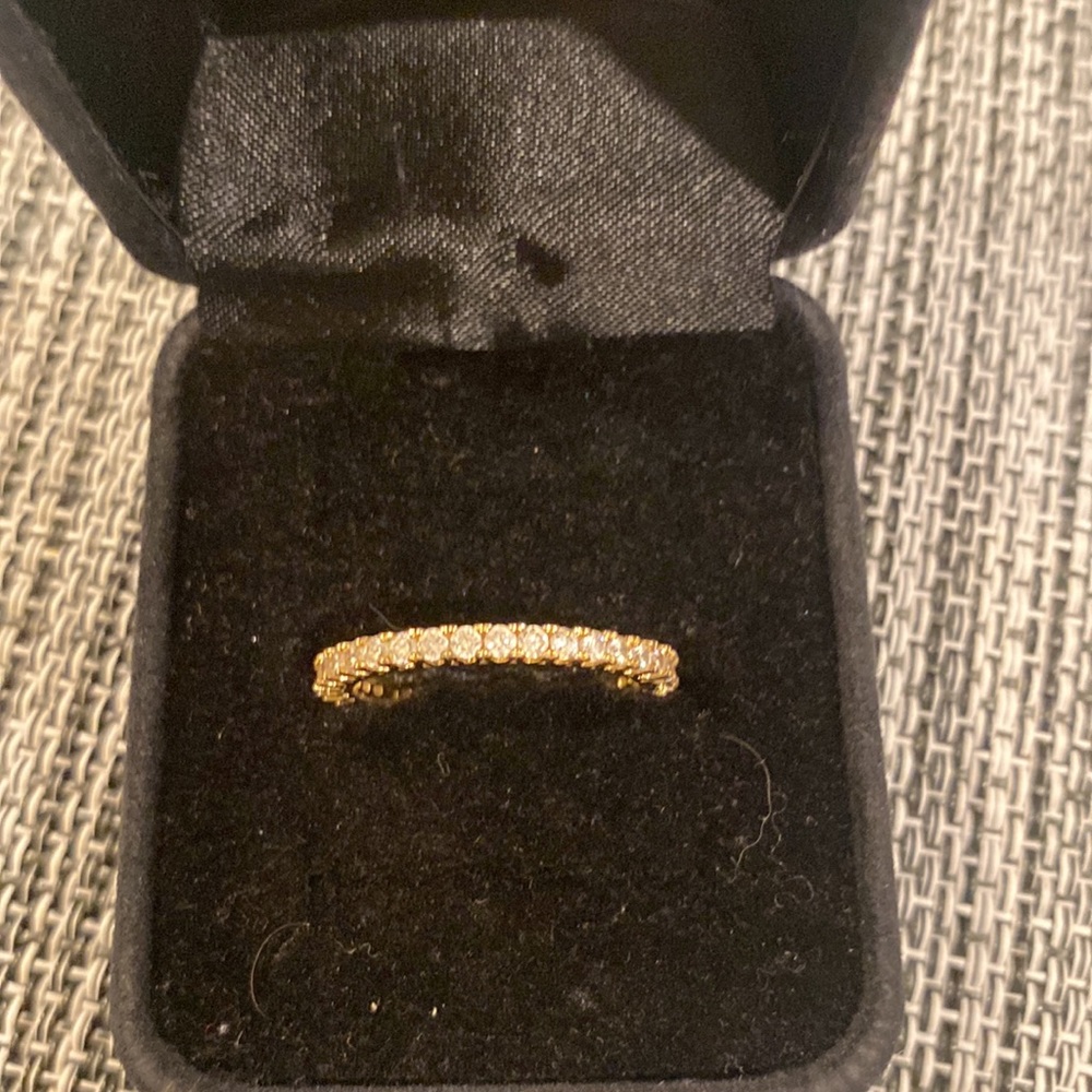 Eternity band with cz’s. Gold over sterling silver